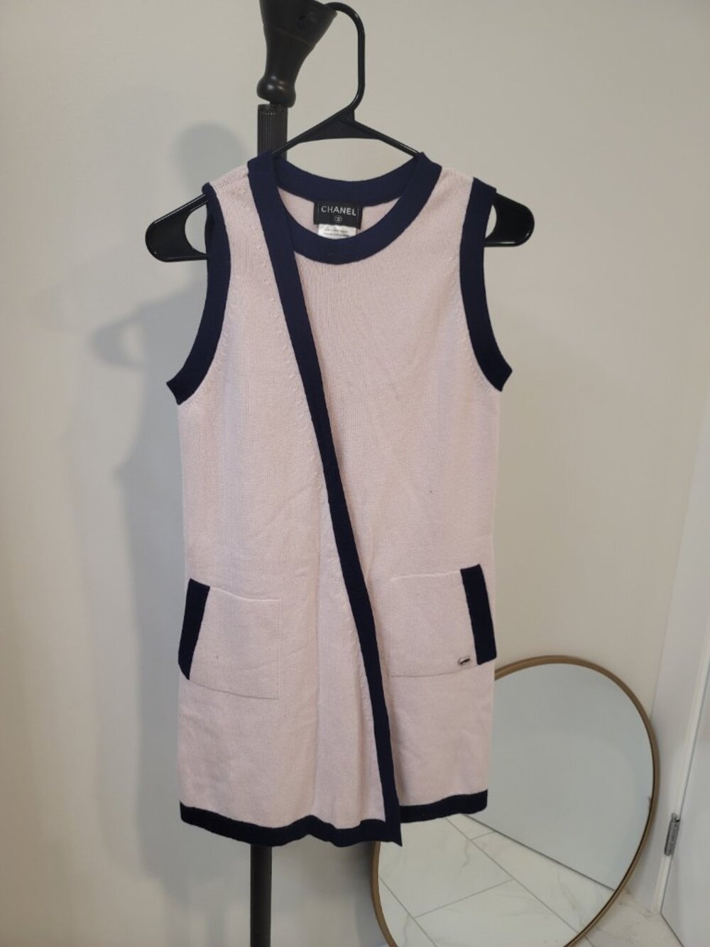 Chanel Runway Cashmere Dress Made In The Uk Size 38/US  Blue/Pink